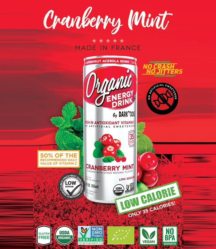 Dark Dog Organic Energy Drink Cranberry Mint Straits Market